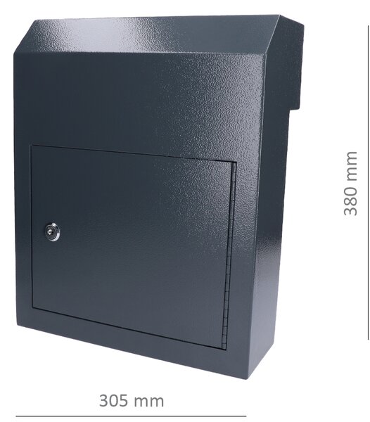Kovian-Prod schránka poštová (380x305x150mm), hrúbka 1.5mm), max. formát listu: A4, farba: RAL 7016 Antracit