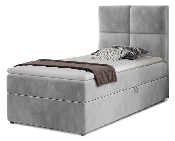 NovýNábytok.sk Jednolôžková kontinentálna posteľ 90x200 cm Revanchista (sivá) (s úl. priestorom, s roštom a matracom). Akcia -10%. Vlastná spoľahlivá doprava až k Vám domov. 1163334