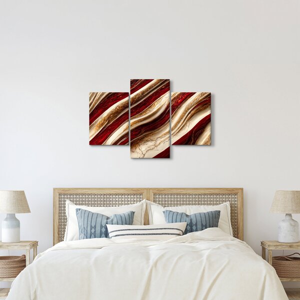 Obraz - Zlato - biela textúra (90x60 cm)