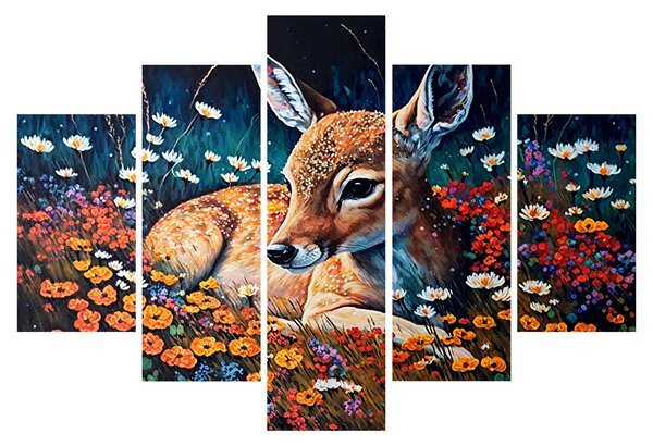 Obraz - Maľované srne (150x105 cm)