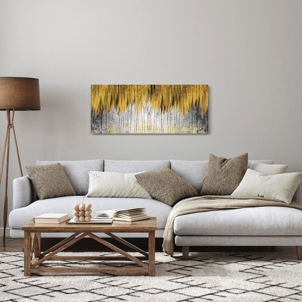 Obraz - Zlaté čiary (120x50 cm)