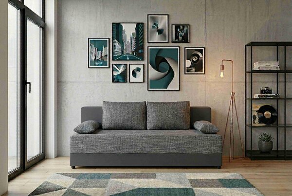 ROZKLADACIA POHOVKA, textil, kompozitné drevo, sivá P & B - Sedačky, Online Only
