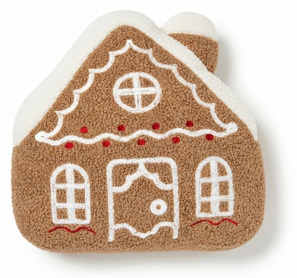 Dekoratívny vankúšik GINGERBREAD HOUSE 40x40 cm, hnedý