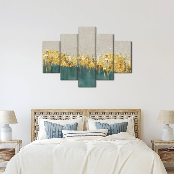 Obraz - Textúra so zlatým dekorom (150x105 cm)