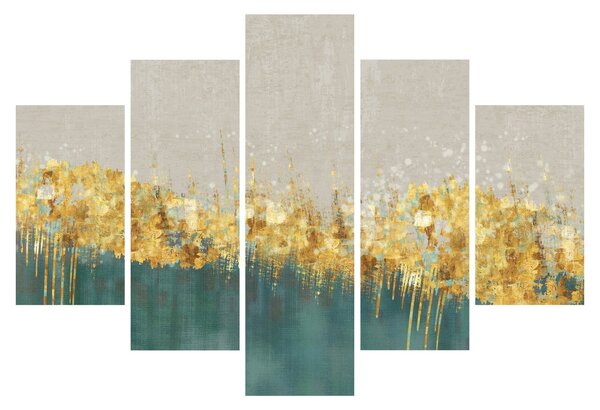 Obraz - Textúra so zlatým dekorom (150x105 cm)