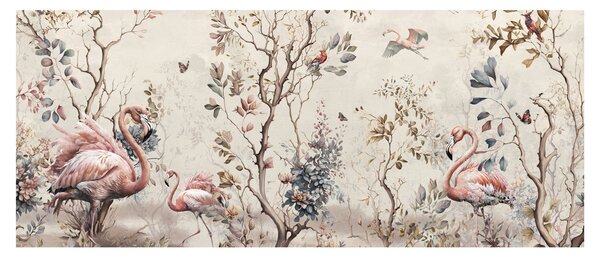 Obraz - Kresba plameniakov (120x50 cm)
