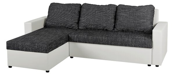 ROHOVÁ SEDAČKA, textil, kompozitné drevo, čierna, biela P & B - Sedačky, Online Only