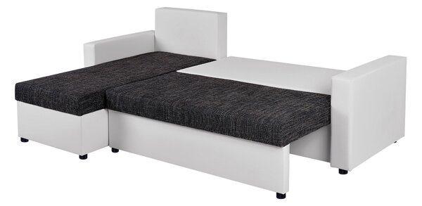 ROHOVÁ SEDAČKA, textil, kompozitné drevo, čierna, biela P & B - Sedačky, Online Only