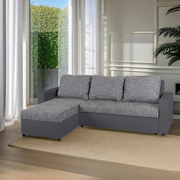 ROHOVÁ SEDAČKA, textil, kompozitné drevo, sivá P & B - Sedačky, Online Only