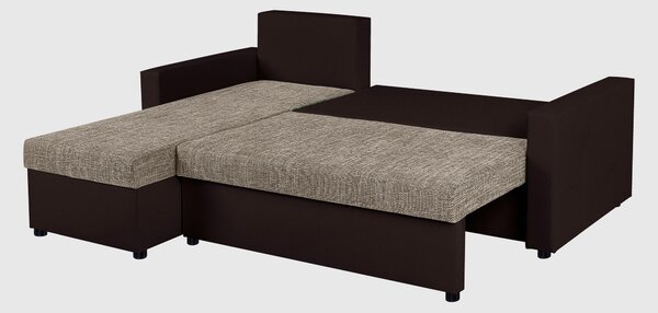 ROHOVÁ SEDAČKA, textil, kompozitné drevo, cappuccino, mokka P & B - Sedačky, Online Only