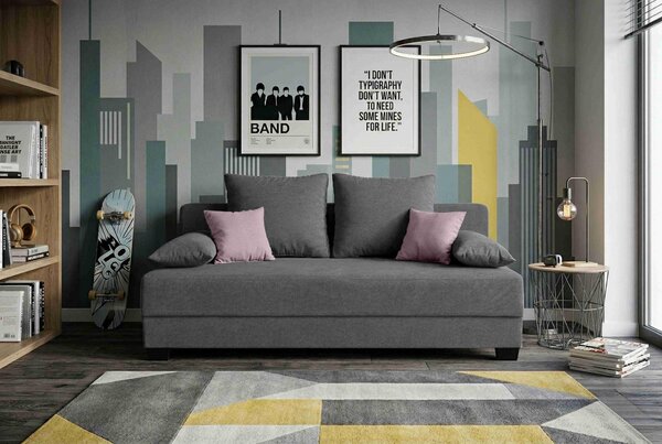 ROZKLADACIA POHOVKA, textil, kompozitné drevo, sivá P & B - Sedačky, Online Only