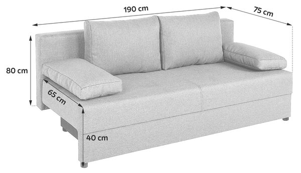 ROZKLADACIA POHOVKA, textil, kompozitné drevo, čierna P & B - Sedačky, Online Only