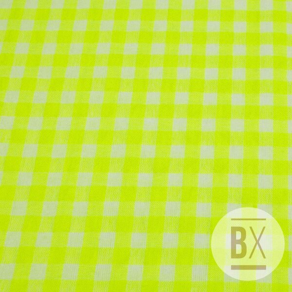 Metráž Mušelín vzor - Neon yellow squares
