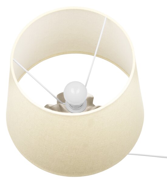 Stolná lampa zlatá biela keramika 46 cm látkové tienidlo dekoratívny vlnitý podstavec moderný glamour štýl obývačka spálňa