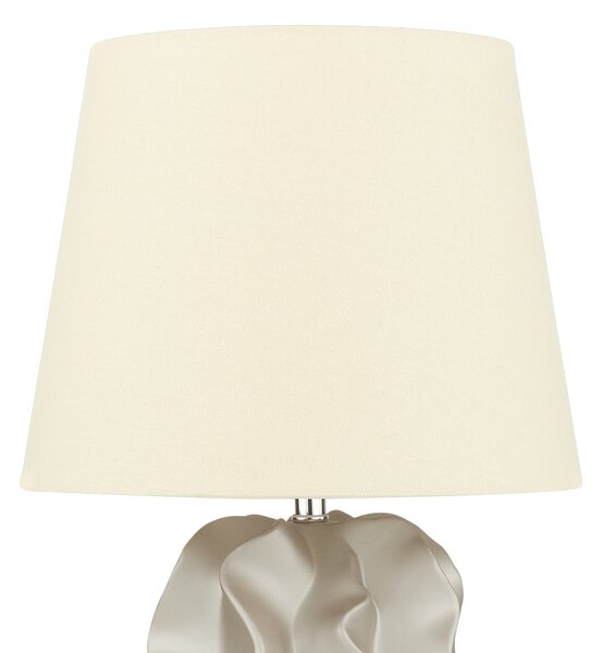 Stolná lampa zlatá biela keramika 46 cm látkové tienidlo dekoratívny vlnitý podstavec moderný glamour štýl obývačka spálňa
