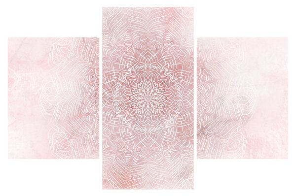 Obraz - Ružová mandala (90x60 cm)