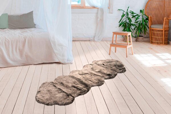 KOŽUŠINOVÝ KOBEREC, 60/180 cm, hnedá, olivovozelená - Online Only bytové doplnky, Online Only