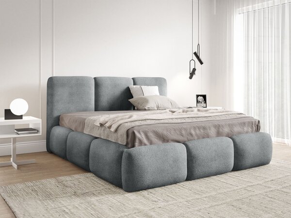 Čalúnená jednolôžková posteľ s úložným priestorom Bubbla 120x200 - sivá Coral