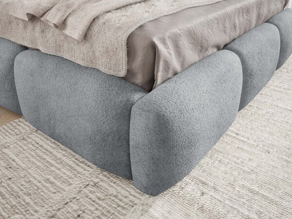 Čalúnená jednolôžková posteľ s úložným priestorom Bubbla 120x200 - sivá Coral