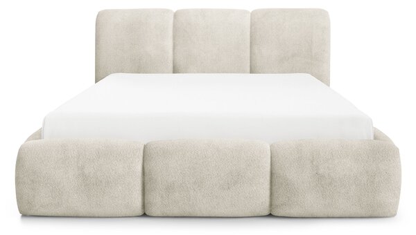 Čalúnená jednolôžková posteľ s úložným priestorom Bubbla 120x200 - smotanová Coral