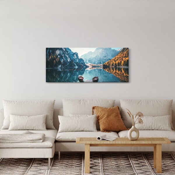 Obraz - Lode na jazere Braies (120x50 cm)