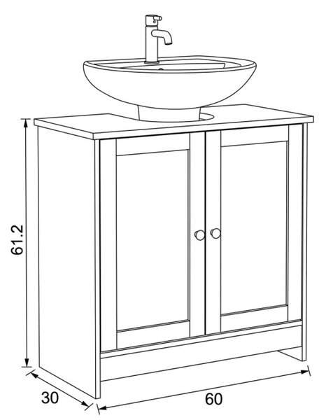 Kúpeľňová skrinka biela AUK-E1155 WT