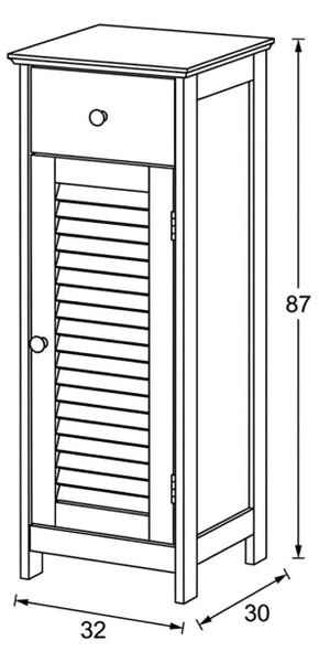 Kúpeľňová skrinka biela AUK-E1143 WT