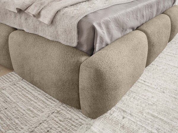 Čalúnená jednolôžková posteľ s úložným priestorom Bubbla 120x200 - svetlohnedá Coral