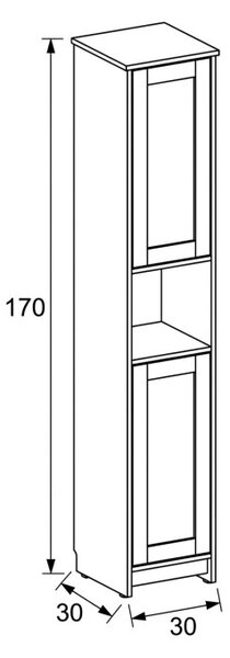 Kúpeľňová skrinka biela AUK-E1166 WT