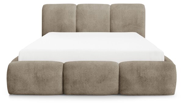 Čalúnená jednolôžková posteľ s úložným priestorom Bubbla 120x200 - svetlohnedá Coral