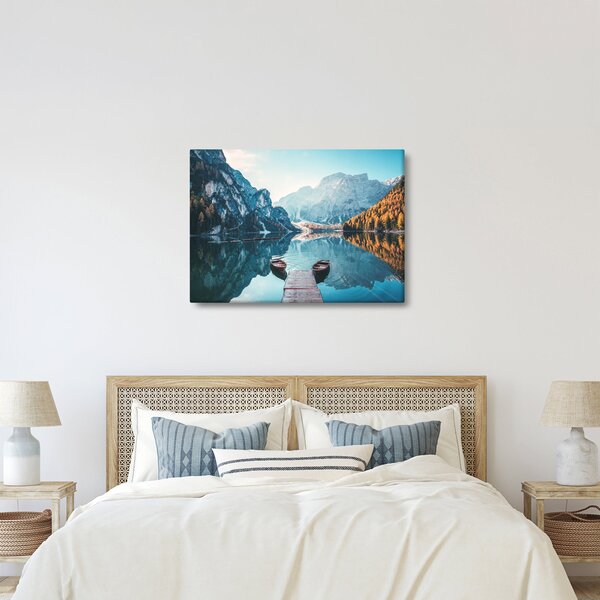 Obraz - Lode na jazere Braies (70x50 cm)