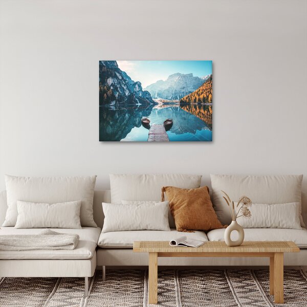 Obraz - Lode na jazere Braies (70x50 cm)