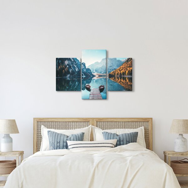 Obraz - Lode na jazere Braies (90x60 cm)