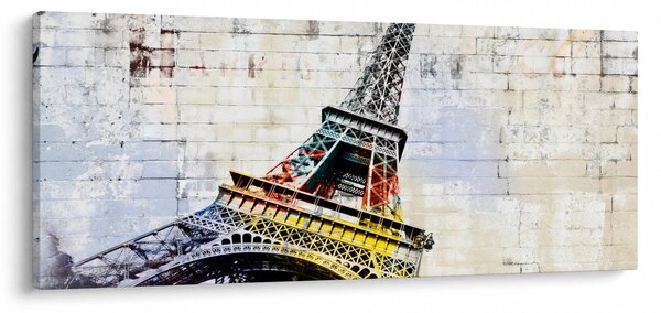 Obraz - Digitálne umenie Eiffelovej veže (120x50 cm)