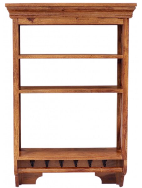 Polica na stenu Jali 60x90x22 z indického masívu palisander