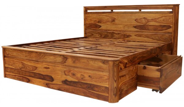 Posteľ Tina s úložným priestorom 180x200 indický masív palisander