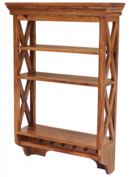Polica na stenu Jali 60x90x22 z indického masívu palisander