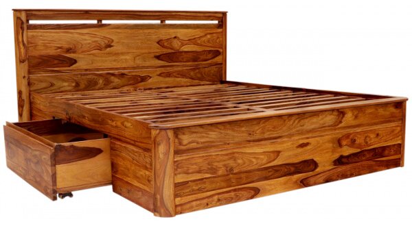 Posteľ Tina s úložným priestorom 180x200 indický masív palisander
