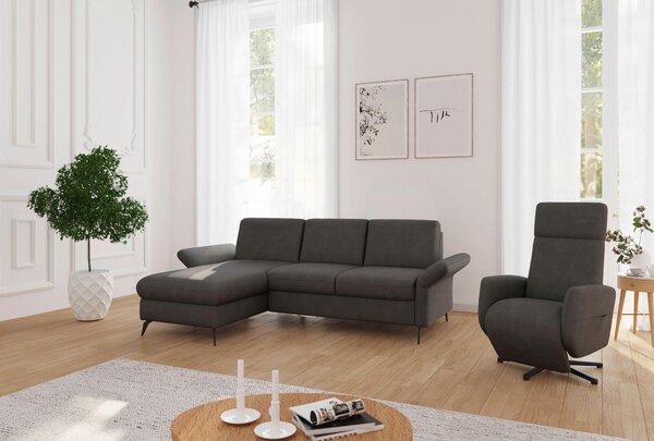 ROHOVÁ SEDAČKA, textil, grafitová Sit & More - Sedačky, Online Only