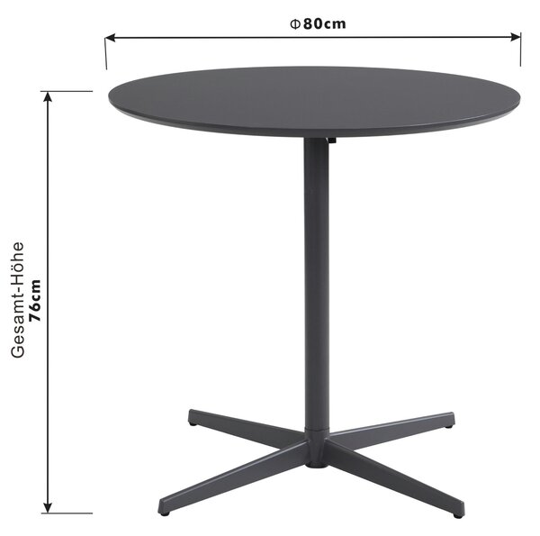 JEDÁLENSKÝ STÔL, sivá, 80/76/80 cm P & B - Stoly, Online Only