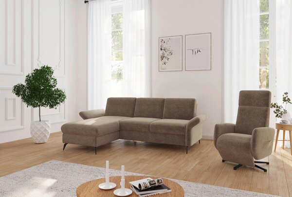 ROHOVÁ SEDAČKA, textil, svetlohnedá Sit & More - Sedačky, Online Only