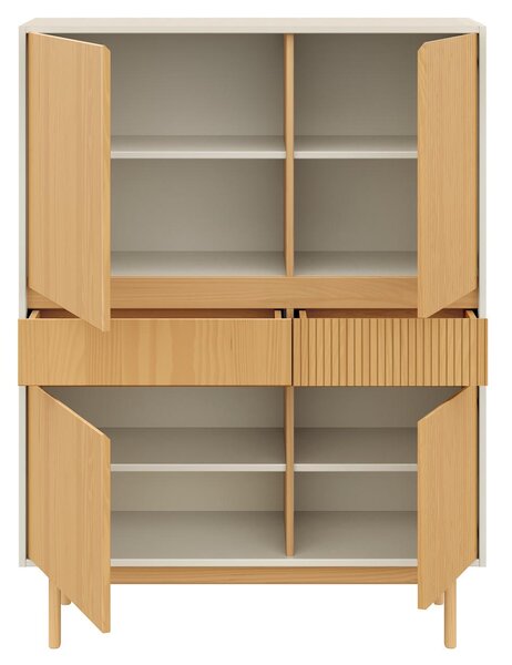VYSOKÁ KOMODA, pínia, farba pínie, kašmírová, 102/136/42 cm Livetastic - Komody, Online Only