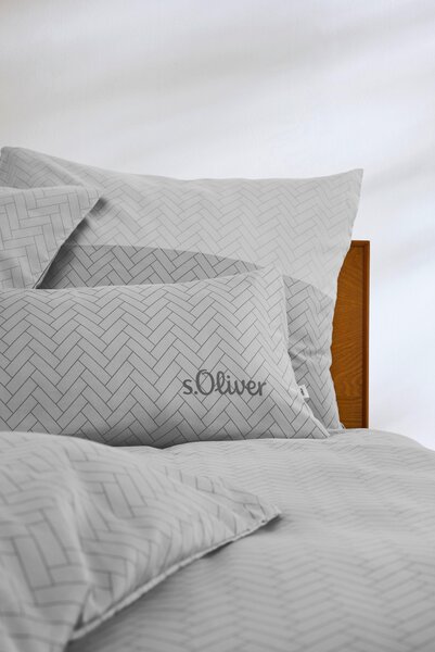 POSTEĽNÁ BIELIZEŇ, makosatén, sivá, 155/220 cm S. Oliver - Online Only bytové doplnky, Online Only