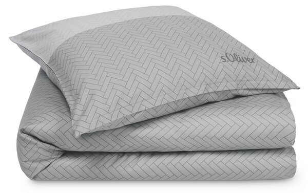 POSTEĽNÁ BIELIZEŇ, makosatén, sivá, 155/220 cm S. Oliver - Online Only bytové doplnky, Online Only