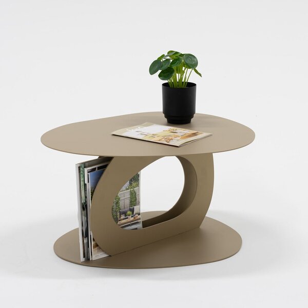 Béžový kovový konferenčný stolík 55x66 cm Tonda – Spinder Design