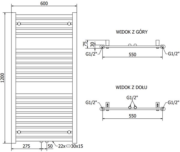 Mexen Hades, elektrické vykurovacie teleso 1200 x 600 mm, 900 W, biela, W104-1200-600-2900-20