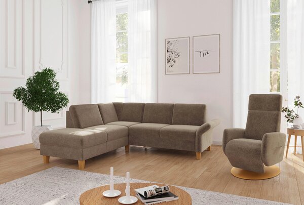 ROHOVÁ SEDAČKA, textil, svetlohnedá Sit & More - Sedačky, Online Only
