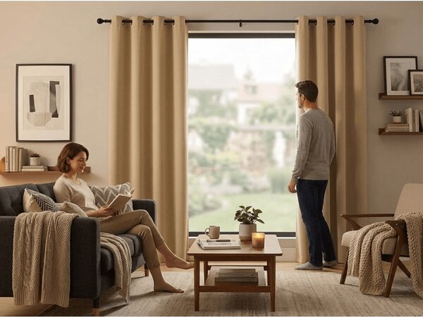 Záves OXFORD 140x270 cm, béžový Zavesenie: Riasiaca páska