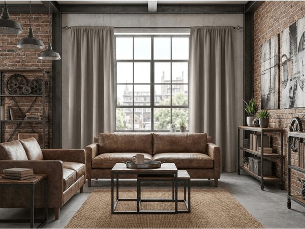 Sivohnedý záves OXFORD 140x250 cm Zavesenie: Riasiaca páska