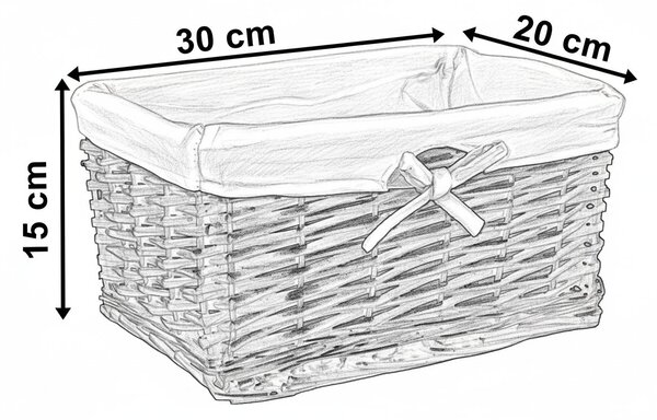 TZB Prútený košík 30 x 20 x 15 cm - hnedý